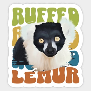 Black and White Ruffed Lemur Sticker